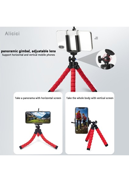 MT05C Ahtapot Mini Tripod Cep Cep Telefonu Desteği Işık Tutucu Standı Selfie Sopa Gezileri Fotoğraf Kamera ile Klip (Yurt Dışından) fırsatları