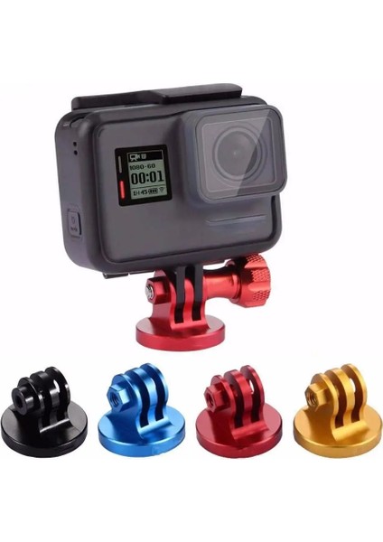 Kırmızı 1 Pc Eylem Kamera Gopro Tripod Montaj Adaptörü Için Sabit Taban 1/4 Konu Adaptörü Cnc Alüminyum Alaşım Go Pro Hero 8 7 6 5 4 3 + (Yurt Dışından)