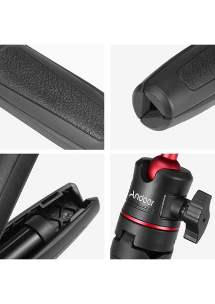 Siyah Mini Uzatılabilir Masaüstü Tripod El Selfie Çubuk Tripod Selfie Seyahat Vlog Tripodlar Için Esnek Ballhead ile Standı (Yurt Dışından)