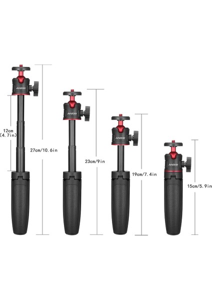 Siyah Mini Uzatılabilir Masaüstü Tripod El Selfie Çubuk Tripod Selfie Seyahat Vlog Tripodlar Için Esnek Ballhead ile Standı (Yurt Dışından)