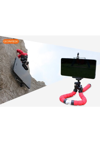 Siyah ve Klip Standı Esnek Sünger Ahtapot Mini Tripod iPhone Mini Kamera Için Huawei Xiaomi Samsung Gopro El Feneri Telefon Tripodu Tutucu (Yurt Dışından) modelleri