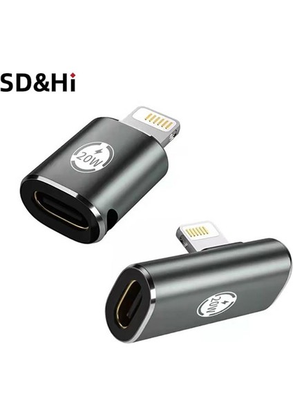 A1 Tip-C Dişi Yıldırım Erkek Adaptör 20W Hızlı Şarj Cep Telefonu Adaptörü Veri Aktarımı Uzatma Dönüştürücü (Yurt Dışından)
