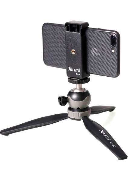 Xs-20 Xıletu Xs-20 Mini Masaüstü Küçük Telefon Standı Masa Üstü Tripod Vlog Aynasız Kamera Akıllı Telefon ile Ayrılabilir Bilyalı Kafa (Yurt Dışından)