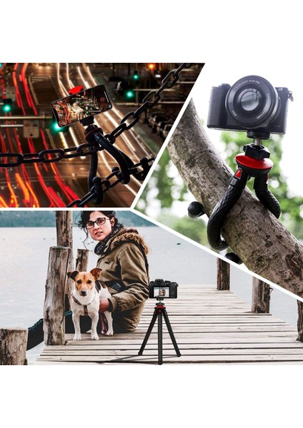3367 Fotopro Esnek Kamera Tripod iPhone 13/12 Için Uzaktan Kumandalı Gopro Için Samsung Için Vlog Video Için Taşınabilir Seyahat Tripodları (Yurt Dışından)