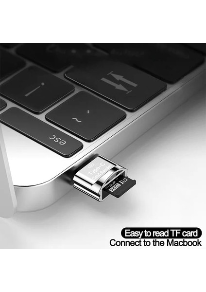 Mikrodan Tf-Gümüş Tip C'ye Mikro-Sd Tf Adaptörü Otg Hafıza Kartı Okuyucu Pc Için Samsung Mikro Usb'den Mikro-Sd'ye Adaptör Dönüştürücü Dizüstü Macbook Için (Yurt Dışından)