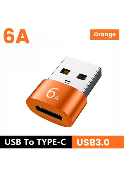 Turuncu USB C Tipi Otg Adaptör Usb3.0 Erkek Tip-C Dişi Veri Aktarımı Şarj Dönüştürücü Macbook Samsung Xiaomi Otg Konektörü (Yurt Dışından)