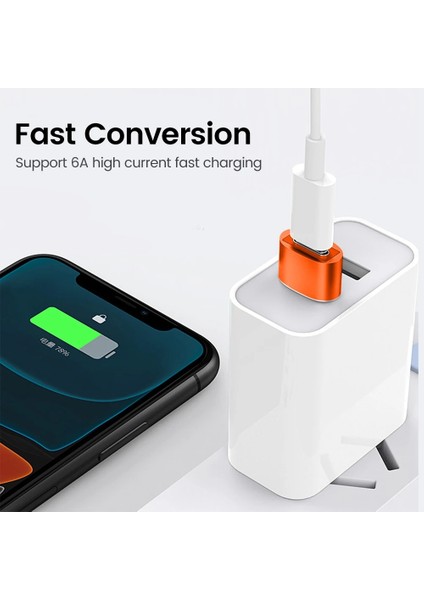 Turuncu USB C Tipi Otg Adaptör Usb3.0 Erkek Tip-C Dişi Veri Aktarımı Şarj Dönüştürücü Macbook Samsung Xiaomi Otg Konektörü (Yurt Dışından)