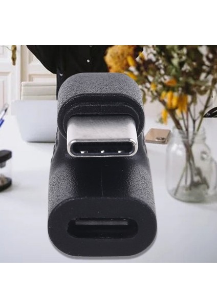 D Sağ Açı 90 Derece USB 3.1 Tip C Erkek Kadın USB C Dönüştürücü Adaptör Cep Telefonu Tablet Dizüstü USB C Şarj Cihazı X6HB (Yurt Dışından)
