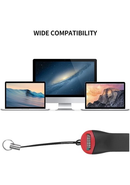 Kırmızı Mini USB Adaptörü USB 2.0 Kart Okuyucu Adaptörü Dizüstü Bilgisayar Için Mikro Sd Tf Flash Bellek Kartı Okuyucu (Yurt Dışından)