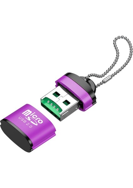 Mor USB Mikro Sd/tf Kart Okuyucu USB 2.0 Mini Cep Telefonu Hafıza Kartı Okuyucu Dizüstü Bilgisayar Aksesuarları Için Yüksek Hızlı USB Adaptörü (Yurt Dışından)