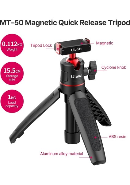 Mt-50 Ulanzi Mt-50 Dji Osmo Action 2 Için Manyetik Tripod Ayarlanabilir Tripod Hızlı Bırakma Tripod Ballhead (Yurt Dışından) fırsatları