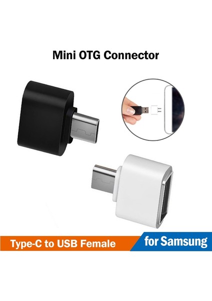 Siyah USB Tip-C Otg Adaptörü Samsung Galaxy A31 A41 A51 A71 A12 A22 A32 A42 A52 A72 A13 A23 A33 A53 A73 5g USB C Otg Dönüştürücü (Yurt Dışından)