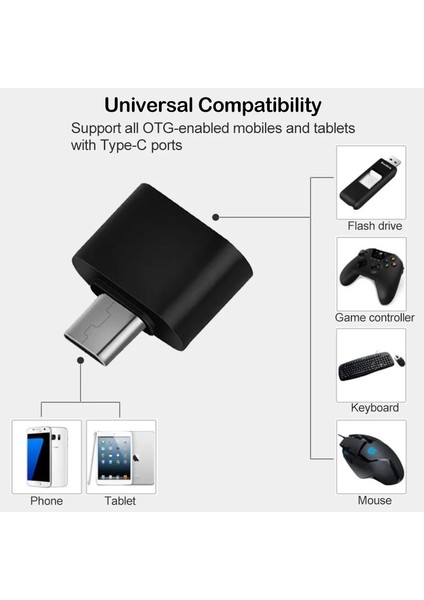 Siyah USB Tip-C Otg Adaptörü Samsung Galaxy A31 A41 A51 A71 A12 A22 A32 A42 A52 A72 A13 A23 A33 A53 A73 5g USB C Otg Dönüştürücü (Yurt Dışından)