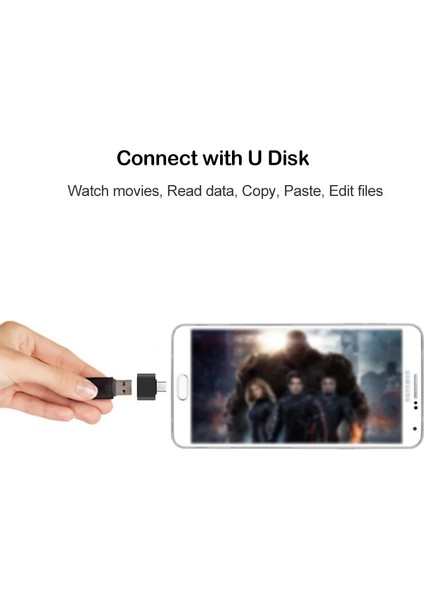 Siyah USB Tip-C Otg Adaptörü Samsung Galaxy A31 A41 A51 A71 A12 A22 A32 A42 A52 A72 A13 A23 A33 A53 A73 5g USB C Otg Dönüştürücü (Yurt Dışından)