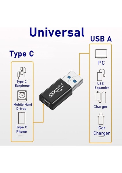 AD045 Tongdaytech Otg C Tipi Adaptör USB C Erkek USB Dişi Usb-C Dönüştürücü Macbook Samsung S21 Huawei Telefon Kablosu Konektörü (Yurt Dışından)