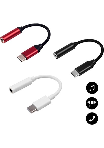 Naylon Versiyonu Kırmızı USB Tip C 3.5mm Aux Ses Adaptörü Usb-C Dac Kulaklık Jak Adaptörü Samsung S22 Ultra S20 Fe A53 A73 Google Pixel 6 Pro (Yurt Dışından)