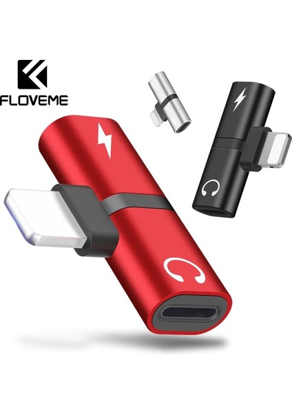 Altın Floveme Otg Ses Adaptörü iPhone x Adaptador Şarj Ses USB Adaptörü iPhone 7 Artı Şarj Cihazı Aydınlatma Kulaklık Splitter (Yurt Dışından)