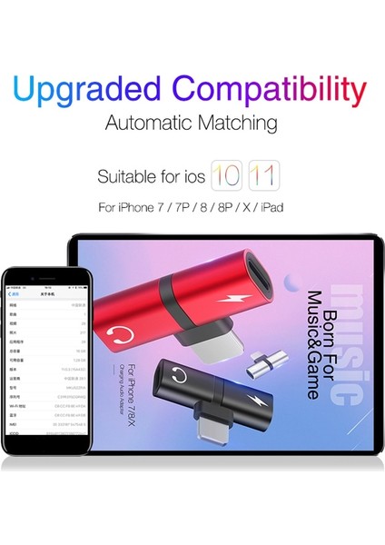 Altın Floveme Otg Ses Adaptörü iPhone x Adaptador Şarj Ses USB Adaptörü iPhone 7 Artı Şarj Cihazı Aydınlatma Kulaklık Splitter (Yurt Dışından)