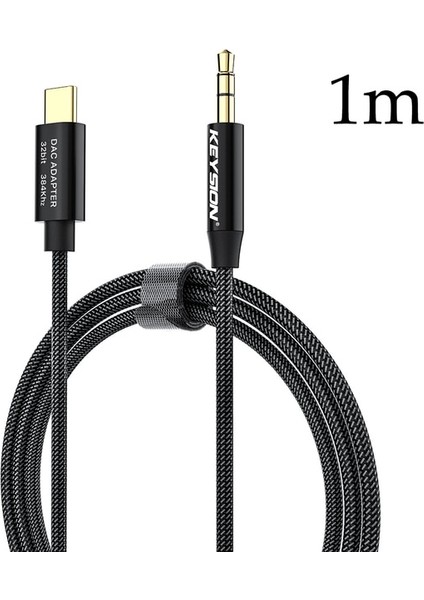 Siyah 1 M Keysıon Hıfı Dac Kulaklık Amplifikatörü USB Tip C Aux 3.5mm Hoparlör Ses Adaptörü 32BIT 384 Khz Dijital Dekoder Araba Aux Dönüştürücü (Yurt Dışından)