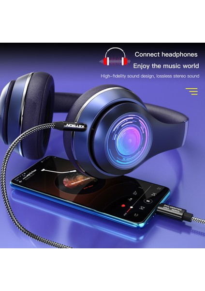 Siyah 1 M Keysıon Hıfı Dac Kulaklık Amplifikatörü USB Tip C Aux 3.5mm Hoparlör Ses Adaptörü 32BIT 384 Khz Dijital Dekoder Araba Aux Dönüştürücü (Yurt Dışından)