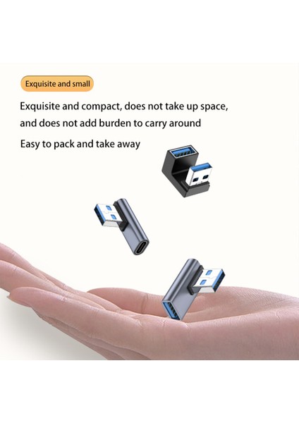 A 180 Derece Dirsek USB C Adaptör Tip C USB C Otg USB Dönüştürücü U Şekli Usb-C 3.0 Konektörü Bilgisayar Tablet Telefon Adaptörü (Yurt Dışından)