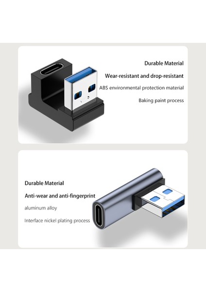 A 180 Derece Dirsek USB C Adaptör Tip C USB C Otg USB Dönüştürücü U Şekli Usb-C 3.0 Konektörü Bilgisayar Tablet Telefon Adaptörü (Yurt Dışından)