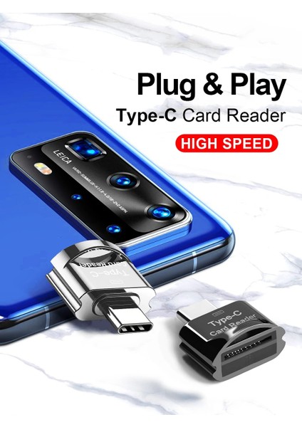 Mikro Altın Zincir Elough Otg Tf Kart Okuyucu Tip C Mikro Sd Kart Adaptörü Poco Samsung Huawei Realme Xiaomi Pc Dizüstü Bilgisayar Flash Sürücü Otg Okuyucu (Yurt Dışından)