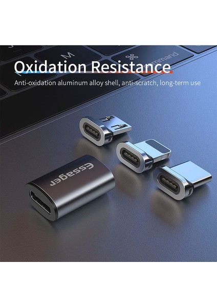 Mikro Ios Essager Mikro USB C Tipi Kablo Adaptörü Manyetik Şarj Cihazı iPhone Samsung Xiaomi Mikro Dişi USB C Erkek Kablo Konektörü (Yurt Dışından)