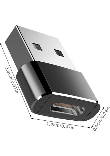 Siyah USB Tip A Erkek - USB Tip C Dişi Konnektör Dönüştürücü Adaptör Şarj Wxtb (Yurt Dışından)