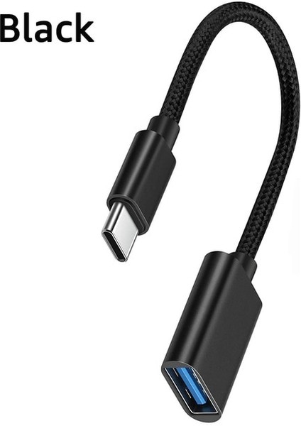 Siyah Otg C Tipi Kablo Adaptörü Usb'den C Tipi Adaptör Konnektörüne Xiaomi Samsung S20 MacBook Pro Için Huawei Otg Veri Kablosu Dönüştürücü (Yurt Dışından)