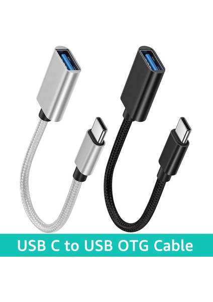 Siyah Otg C Tipi Kablo Adaptörü Usb'den C Tipi Adaptör Konnektörüne Xiaomi Samsung S20 MacBook Pro Için Huawei Otg Veri Kablosu Dönüştürücü (Yurt Dışından)