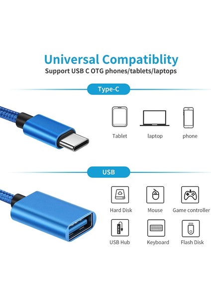 Siyah Otg C Tipi Kablo Adaptörü Usb'den C Tipi Adaptör Konnektörüne Xiaomi Samsung S20 MacBook Pro Için Huawei Otg Veri Kablosu Dönüştürücü (Yurt Dışından)