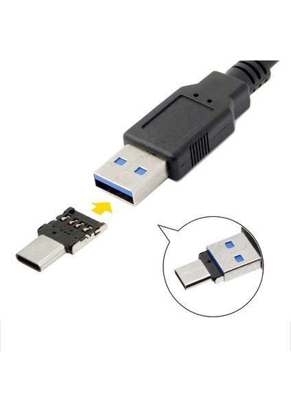 1x Mikro USB Mikro USB C Tipi Adaptör Usb-C Erkek Macbook Samsung Xiaomi Huawei Android Telefon Için USB 2.0 Dişi Veri Konektörü (Yurt Dışından)