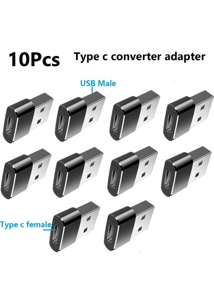 Tip C'den Usb'ye 10 Adet 10 Adet Otg Tip-C'den Mikro USB Tip C'ye USB 3.0 Dişi Adaptör Evrensel Cep Telefonu Veri Hattı Şarj Dönüştürücü (Yurt Dışından)