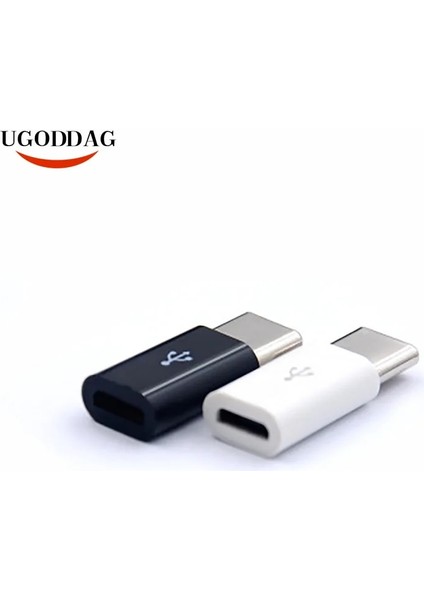 2 Adet (Siyah) Mini Mikro USB USB Tip C Otg Adaptörü Hızlı Şarj Dönüştürücü Huawei Xiaomi Samsung Galaxy Sync Şarj Aleti Kablosu Konektörü (Yurt Dışından)