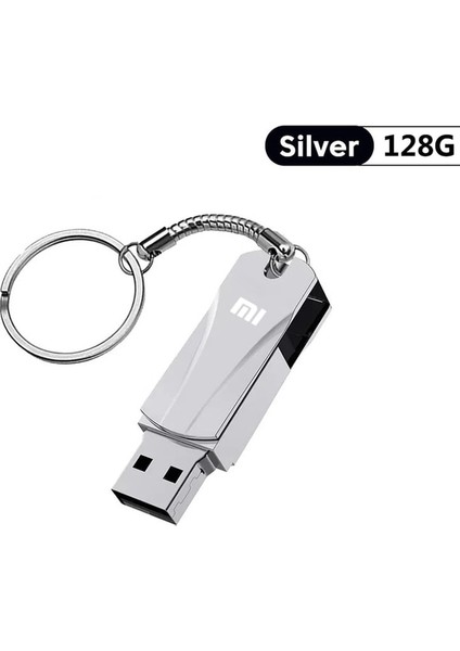 Gümüş 128 GB Xiaomi Flash Sürücü U Disk 2 Tb Metal USB 3.0 Taşınabilir Pendrive Mobil Bilgisayar Depolama Aygıtları Için Yüksek Hızlı Sürücü Memory Stick (Yurt Dışından)