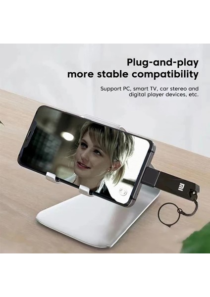Gümüş 128 GB Xiaomi Flash Sürücü U Disk 2 Tb Metal USB 3.0 Taşınabilir Pendrive Mobil Bilgisayar Depolama Aygıtları Için Yüksek Hızlı Sürücü Memory Stick (Yurt Dışından)