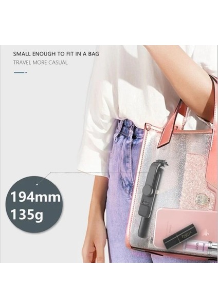 Q03S Siyah Kaıqısj Q03S Bluetooth Selfie Çubuğu Genişletilebilir Mini Tripod, LED Dolgu Işığı ve Huawei Android Ios Için Deklanşör Uzaktan Kumandası ile (Yurt Dışından) modelleri