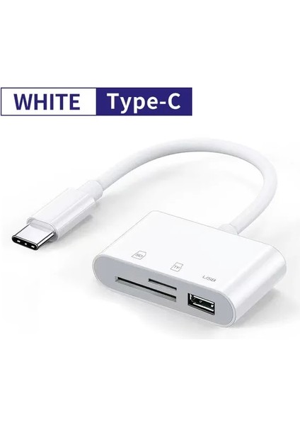 Beyaz USB Tip C Kart Okuyucu Sd Tf USB Bağlantısı Macbook Cep Telefonu Için Akıllı Hafıza Kartı Okuyucu Adaptörü Samsung Huawei Samsung (Yurt Dışından)