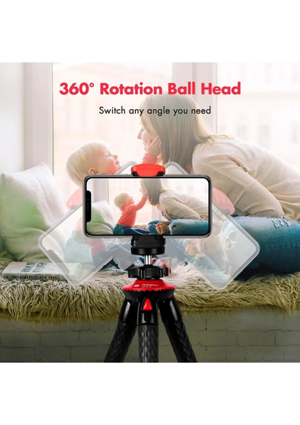 3367 Fotopro Esnek Kamera Tripod iPhone 13/12 Için Uzaktan Kumandalı Gopro Için Samsung Için Vlog Video Için Taşınabilir Seyahat Tripodları (Yurt Dışından)