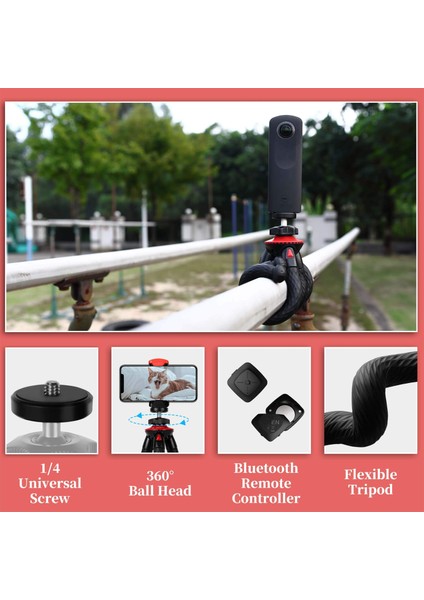 3367 Fotopro Esnek Kamera Tripod iPhone 13/12 Için Uzaktan Kumandalı Gopro Için Samsung Için Vlog Video Için Taşınabilir Seyahat Tripodları (Yurt Dışından)