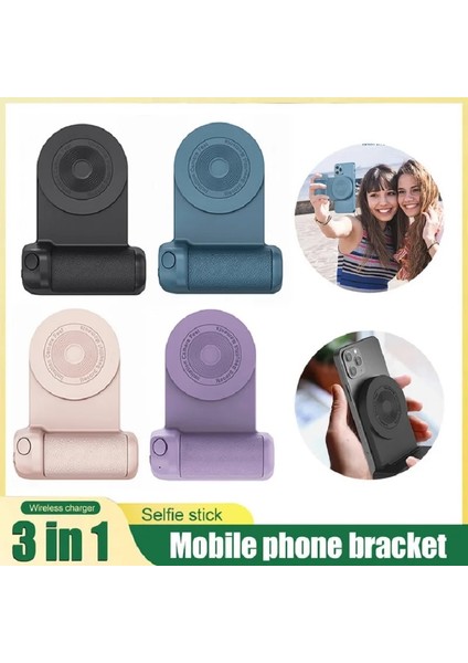 Siyah 3'ü 1 Arada Manyetik El Tutucu Tip-C Şarj Telefon Tutucu Samsung Huawei Xiaomi iPhone 14 Pro Için Bluetooth Uyumlu Anti-Shake (Yurt Dışından) modelleri