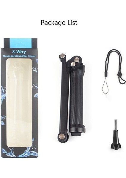 Siyah Katlanabilir 3 Yollu Kavrama Su Geçirmez Monopod Selfie Sopa Gopro Hero 9 8 7 5 6 4 10 Sj Xiaomi Yi Eylem Kamera Tripodu Aksesuarları (Yurt Dışından)
