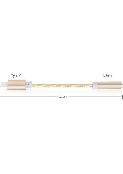 Siyah Örgülü Kablo Adaptörü Usb-C Tip C 3.5mm Jack Kulaklık Kablosu Ses Aux Kablosu Adaptörü Xiaomi Huawei Için Akıllı Telefon Için (Yurt Dışından)
