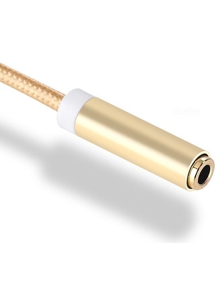 Siyah Örgülü Kablo Adaptörü Usb-C Tip C 3.5mm Jack Kulaklık Kablosu Ses Aux Kablosu Adaptörü Xiaomi Huawei Için Akıllı Telefon Için (Yurt Dışından)