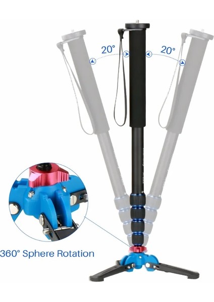 Monopod Profesyonel Alüminyum Kamera Tripodu 65 Inç 5 Bölüm Manbily Video Monopod Canon Nikon Dslr Için Gopro 6 Eylem Kamera (Yurt Dışından) fırsatları