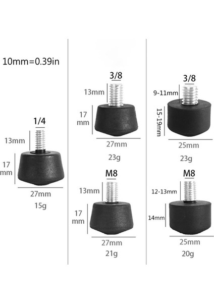 Tip E Mola Evrensel Kaymaz Kauçuk Ayak Pedi Ayak Spike Tripod Monopod Için 3/8 "1/4" M8 (Yurt Dışından)