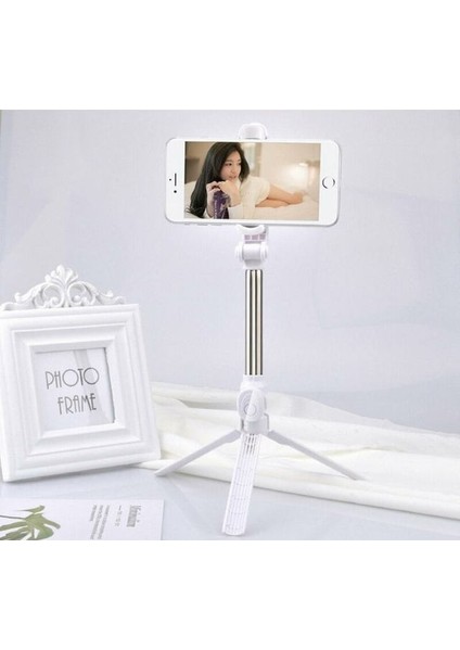 Beyaz Selfie Çubuğu Tripod Bluetooth Uzatılabilir El Telefonu Tutucu Sopa Uzaktan Kumanda ile Cep Telefonu Selfie Çubuğu Için (Yurt Dışından)