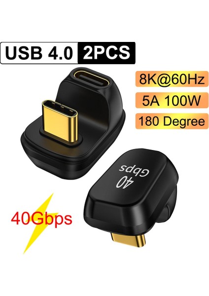 1pc Yeni Usb4.0 2pcs Usb4.0 40GBPS Adaptör USB C Erkek-Kadın 180° 100W Hızlı Şarj Veri Sync Dönüştürücü 8K@60Hz Dizüstü Tablet Telefon Için (Yurt Dışından) fiyatları
