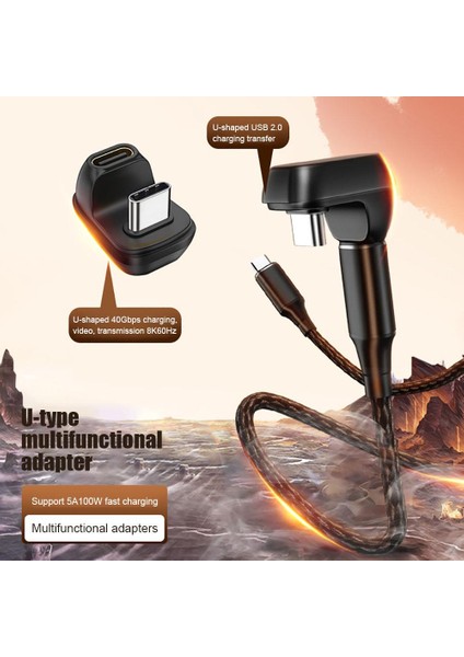 1pc Yeni Usb4.0 2pcs Usb4.0 40GBPS Adaptör USB C Erkek-Kadın 180° 100W Hızlı Şarj Veri Sync Dönüştürücü 8K@60Hz Dizüstü Tablet Telefon Için (Yurt Dışından) modelleri